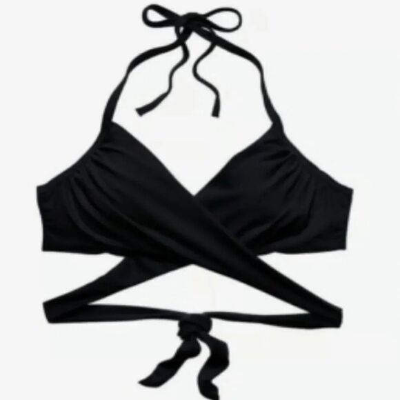 Victoria's Secret 2015 Black The Wrap Halter Bikini Swim Top Size 32C - Picture 12 of 12